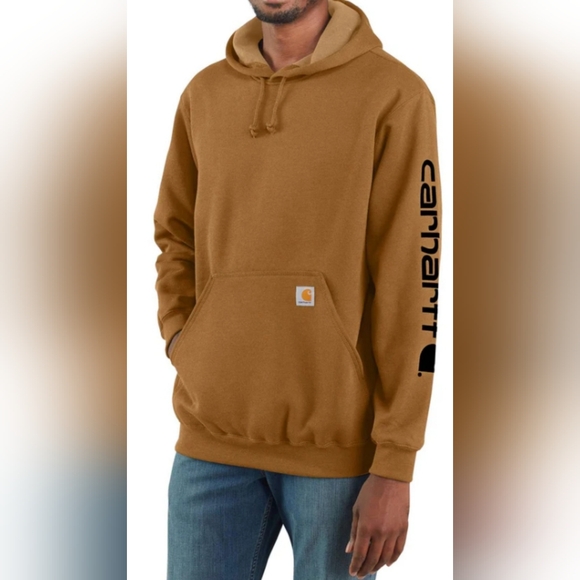 Carhartt Men's Midweight Sleeve Logo Hooded Sweatshirt Size 3XL MSRP $64.99 - Picture 3 of 7